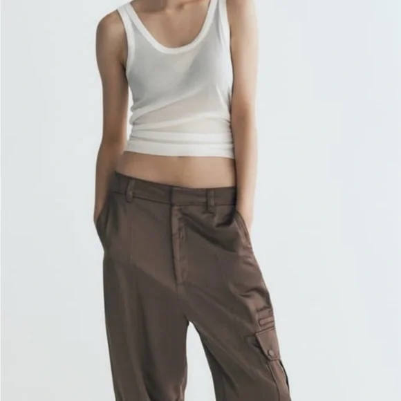 ZARA SATIN JOGGERS. SIZE MEDIUM - Picture 4 of 10